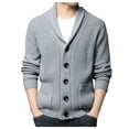 thumbnail image 1 of Men's Autumn And Winter Long Sleeve Pullover Solid Cardigan Sweater Coat Blouse, 1 of 2