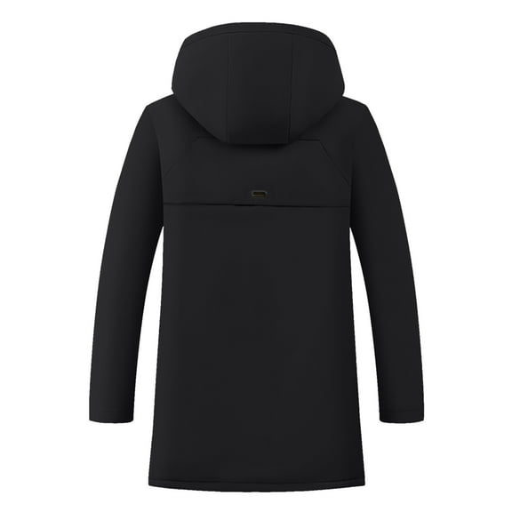 Men's Autumn And Winter Solid Color Long Sleeved Jacket Plus Velvet Hooded Parkas