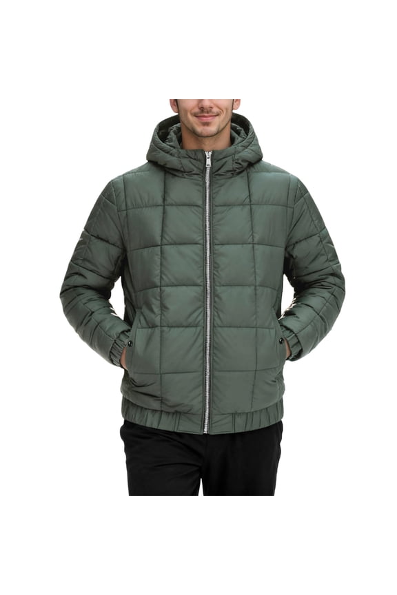 Men's Autumn And Winter Solid Colour Longline Thickened Hooded Casual Style Coat