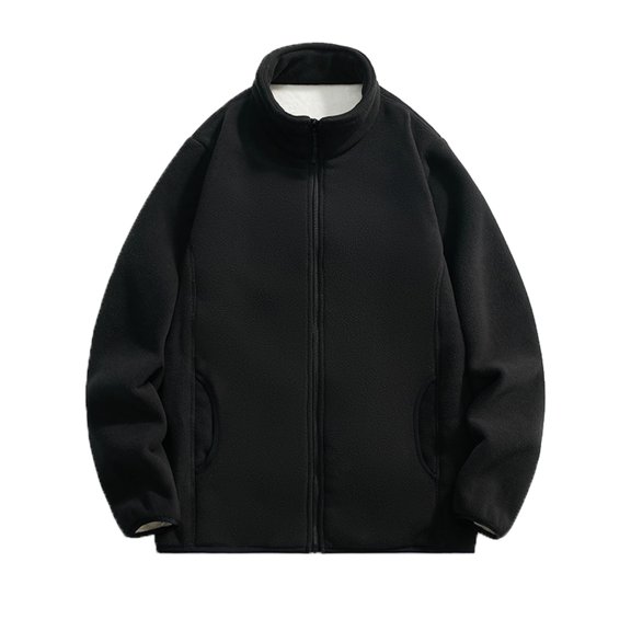 Men's Autumn And Winter Thicken Outdoor Sport Plush Cardigan Loose Sweater Coat