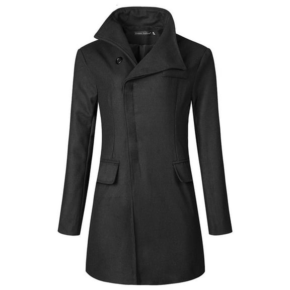 Men's Autumn And Winter Wool Lapel Slim Fashion Casual Trend Trench Coat
