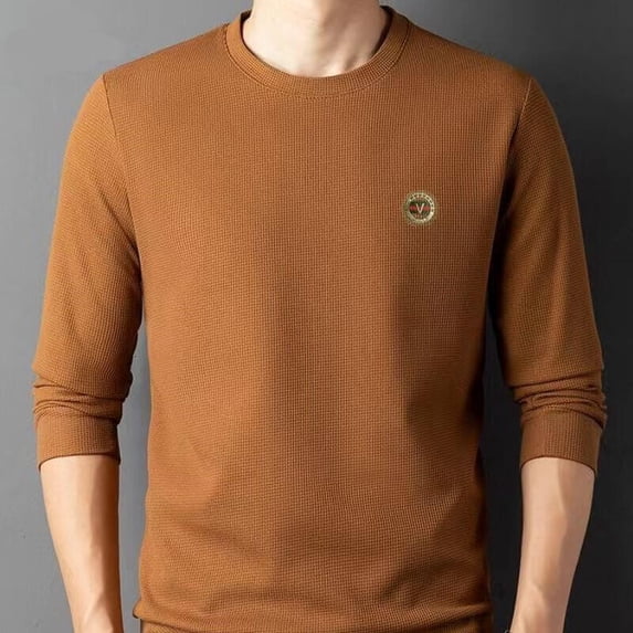 Men's Autumn Casual Solid Round Neck Long Sleeve T-shirt