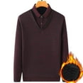 thumbnail image 1 of Men's Autumn Fake Two-Piece Warm Shirts-Fleece Thickened Tops, 1 of 4