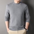 thumbnail image 1 of Men's Autumn New Arrival Half-High Collar Casual Waffle Grid Knit Sweater, 1 of 5