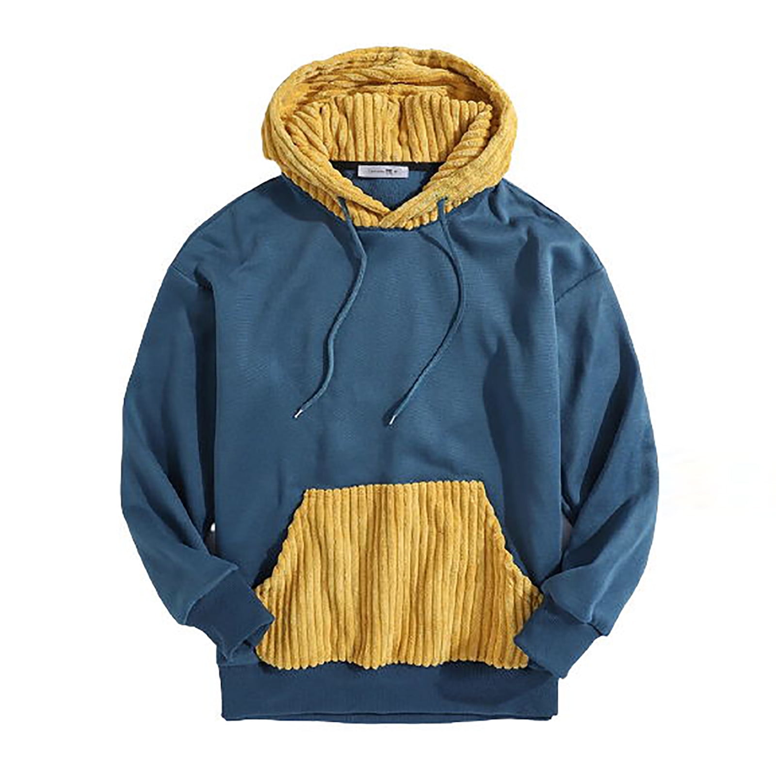 Men's Autumn Striped Corduroy Hat Pocket Panel Solid Sweatshirt Hooded  Fashion Loose Pullover with Pocket - Walmart.com