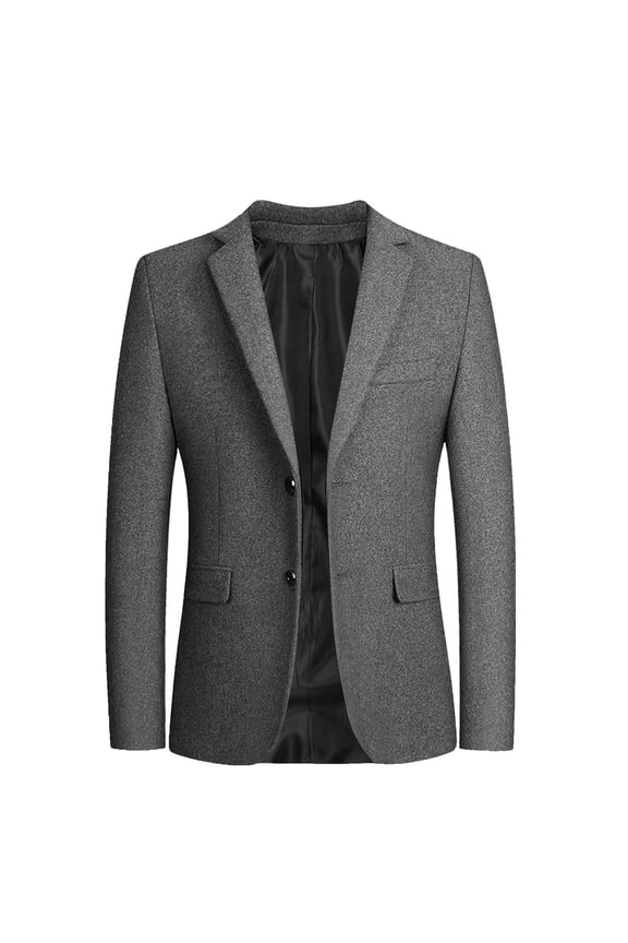 Men's Autumn Winter Anorak Casual Fashion Wool Blend Coat Lightweight Windbreaker with Suit Pocket