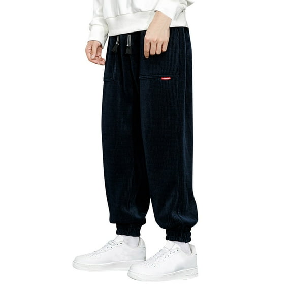 Men's Autumn Winter Casual Corduroy Pants for Gentlemen with Thickened Warm Fabric and Solid Color Design Ideal Daily Comfort Wear Work Pants for Men Solid Casual Outdoor Pants Straight Type Trousers