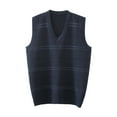 thumbnail image 1 of Men's Autumn Winter Casual Fashion V-Neck Sleeveless Knit Sweater Vest for Layering, 1 of 3