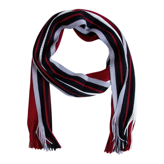 Men's Autumn Winter Casual Wrap Vertical Stripe Cotton Muffler Color Contrast Long Tassel Knit Scarf