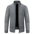 thumbnail image 1 of Men's Autumn Winter Casual Zip Up Sweater Coat Long Sleeve Outdoor Knitted Wool Blend Jacket for Daily Wear and Comfort Men Casual Dress Sweater Long Sleeve Hoodie Mens Long Hooded Sweatshirt, 1 of 5