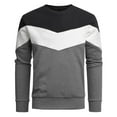 thumbnail image 1 of Men's Autumn Winter Color Block Round Neck Casual Sportswear Sweatshirt Without Hood Casual Fall Pullover Long Sleeve Crewneck Loose Tops, 1 of 2