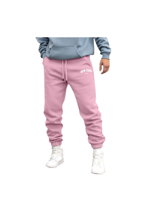 Men's Autumn Winter High Street Loose Sports Running Sweater Pants