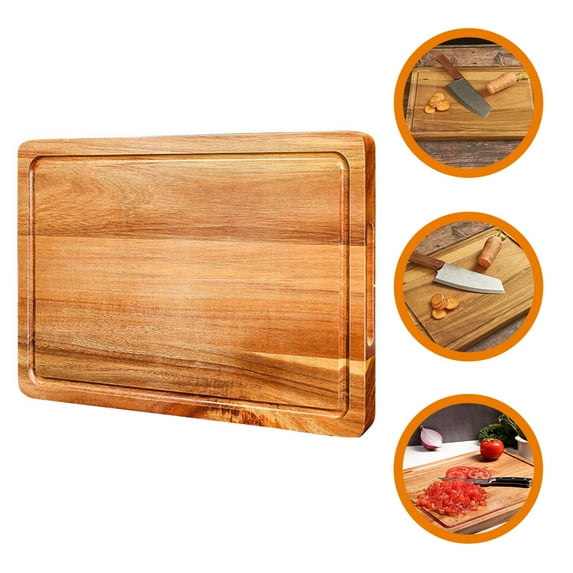 RENACLIPY Multi-Use Thickened Brown Wood Cutting Board for Kitchen, Chopping Block Set