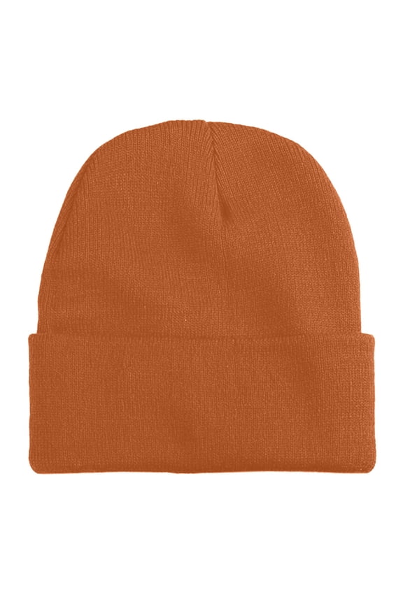 Men's Autumn Winter Outdoor Pull-On Knit Hat - Acrylic Stretch Turn-Up Edge Design, Ear Coverage Warm Windproof, Versatile for Cycling Hiking,Size:One Size