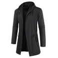 thumbnail image 1 of Men's Autumn&Winter Solid Color Long Sleeved Tether Hooded Jacket Top, 1 of 2