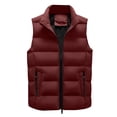 thumbnail image 1 of Men's Autumn&Winter Solid Color Sleeveless Stand-up Collar Vest Parkas, 1 of 4