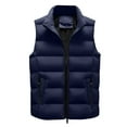 thumbnail image 1 of Men's Autumn&Winter Solid Color Sleeveless Stand-up Collar Vest Parkas, 1 of 4