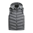 thumbnail image 1 of Men's Autumn&Winter Solid Color Sleeveless Zipper Hooded Vest Parkas, 1 of 4