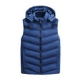 thumbnail image 1 of Men's Autumn&Winter Solid Color Sleeveless Zipper Hooded Vest Parkas, 1 of 4