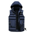 thumbnail image 1 of Men's Autumn&Winter Solid Color Sleeveless Zipper Hooded Vest Parkas, 1 of 4