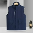 thumbnail image 1 of Men's Autumn/Winter Thickened Warm Solid Color Down Cotton Vest, 1 of 8