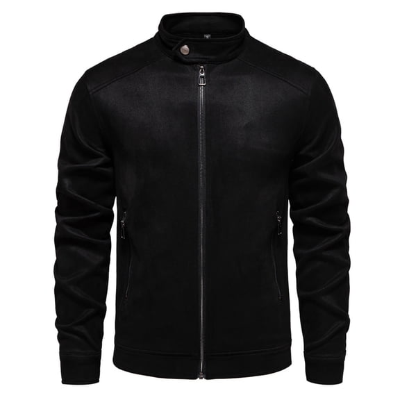 Men's Autumn Winter Trendy Casual Suede Cargo Jacket Lightweight Sports Outerwear for Daily Wear