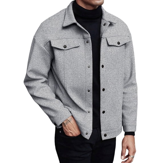 Men's Autumn Winter Woolen Jacket Casual Business Short Trend Coat
