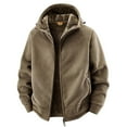 thumbnail image 1 of Men's Autumn and Winter Jacket, Thickened Hooded Jacket, Outdoor Loose and Casual Coat, Brown Xxxl, 1 of 5