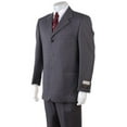thumbnail image 1 of Men's Available In 2 Or 3 Buttons Style Regular Classic Cut/4 Button Style Charcoal Gray Pinstripe 2 Piece Suits - Two Piece Business Suits, 1 of 1