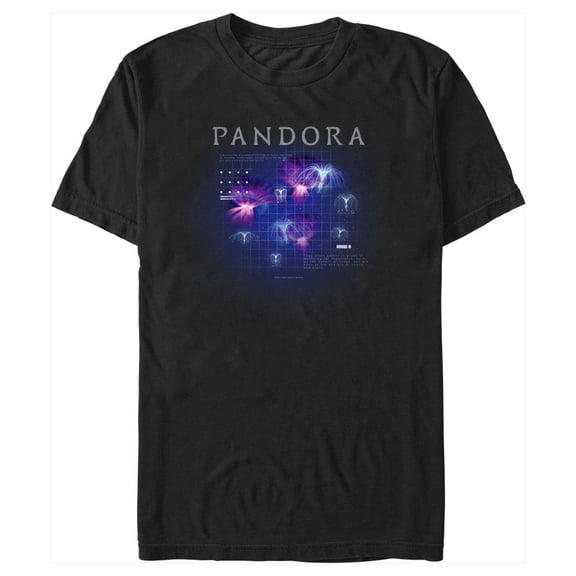 Men's Avatar Pandora Panopyra and Woodsprites Diagram  Graphic Tee Black Medium