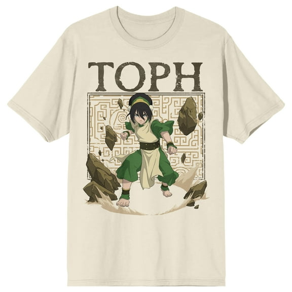 Avatar The Last Airbender Toph Rocks and dust cloud on Natural Short Sleeve Adult T-Shirt-Large