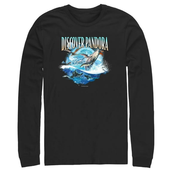 Men's Avatar: The Way of Water Discover Pandora Ocean Long Sleeve Shirt Black X Large