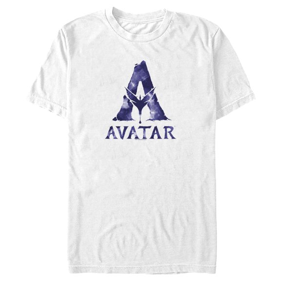 Men's Avatar Watercolor A Logo Graphic Tee White Small