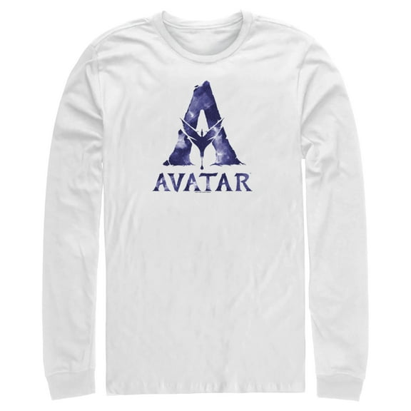 Men's Avatar Watercolor A Logo  Long Sleeve Shirt White Small