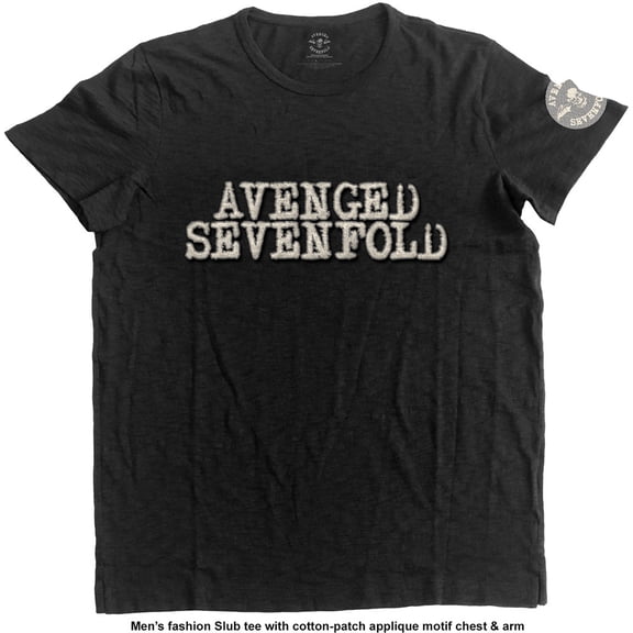 Men's Avenged Sevenfold Logo & Deathbat Vintage T-shirt X-Large Black