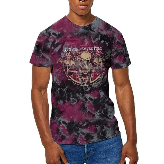 Men's Avenged Sevenfold Ritual (Dip-Dye) Tie Dye T-shirt Medium Grey