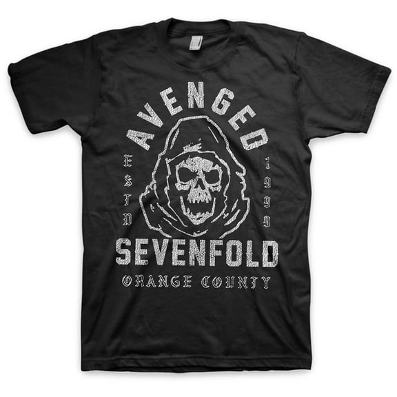 Men's Avenged Sevenfold So Grim Orange County Slim Fit T-shirt X-Large Black