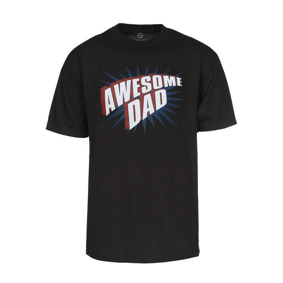 Men's Awesome Dad Short Sleeve Shirt- Black, Large