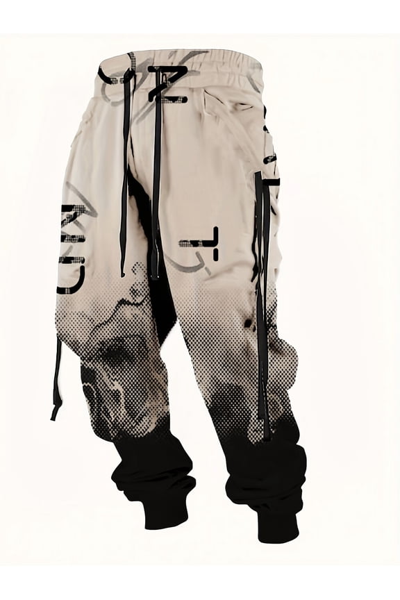 Men's Aztec Print Sweatpants Novelty Graphic Casual Loose Elastic Waist Drawstring Baggy Plus Size Pants For Men Black XL