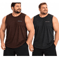 thumbnail image 1 of Men’s BIG and TALL 2 Pack Active Gym Sleeveless Shirts Crew Neck Muscle Tank Top, 1 of 4