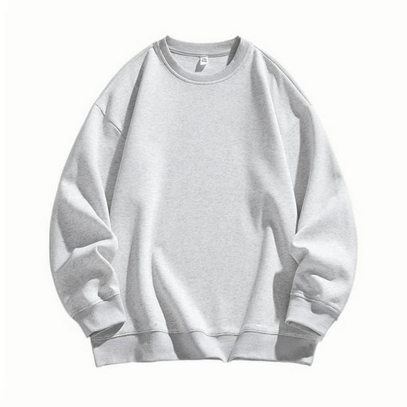 Men's Bacic Solid Color Crewneck Sweatshirt Loose Long Sleeve Pullovers Outerwear Shirts