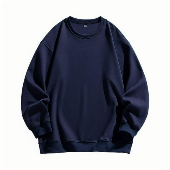 Men's Bacic Solid Color Crewneck Sweatshirt Loose Long Sleeve Pullovers Outerwear Shirts