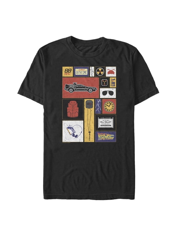 Men's Back to the Future Colorful Icons Graphic T-Shirt