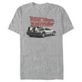thumbnail image 1 of Men's Back to the Future DeLorean Cartoon  Graphic Tee Athletic Heather Small, 1 of 3