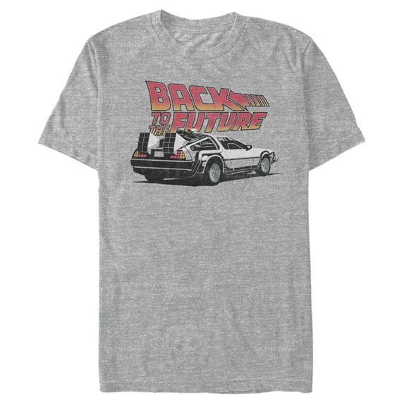 Men's Back to the Future DeLorean Cartoon Graphic Tee Athletic Heather Small