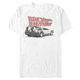 thumbnail image 1 of Men's Back to the Future DeLorean Cartoon  Graphic Tee White Large, 1 of 4