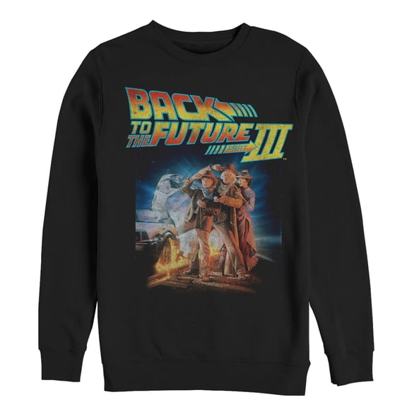 Men's Back to the Future Part 3 Character Pose Sweatshirt Black 2X Large
