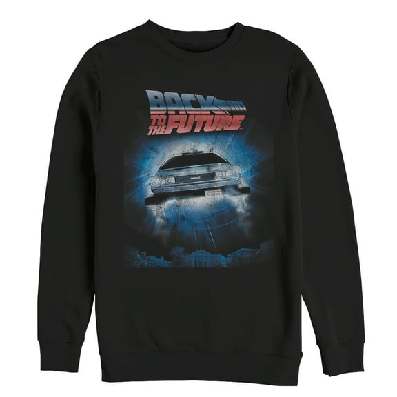 Men's Back to the Future Retro DeLorean Poster  Sweatshirt Black Medium