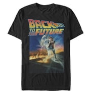 Mens Back to the Future Retro Marty McFly Poster Graphic Tee Black Medium