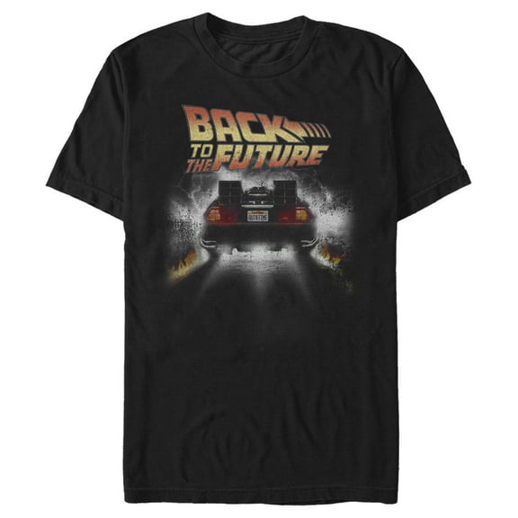 Men's Back to the Future Time Machine Glow  Graphic Tee Black X Large